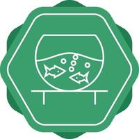Unique Fish Bowl Vector Line Icon