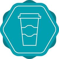 icono de línea de vector de vaso de café único