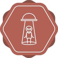 Unique Alien Abduction Vector Line Icon