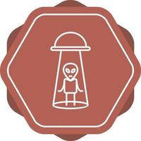 Unique Alien Abduction Vector Line Icon