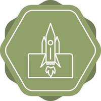 Unique Rocket Launched II Vector Line Icon