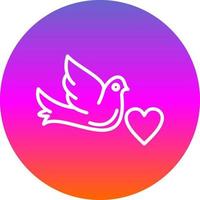 Dove with Heart Vector Icon Design