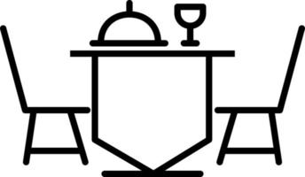 Dinner Table Line icon vector