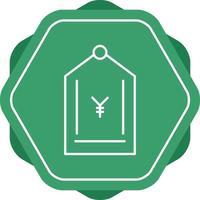 icono de línea de etiqueta de yenes vector