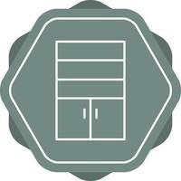 Cupboard with Shelves Line Icon vector