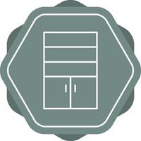 Cupboard with Shelves Line Icon vector