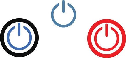 Power push button icon set. Suitable for shutdown and start mobile or mac vector