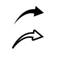 Share bent arrow icon and forward email. Curved arrow share icon suitable for web design, mobile apps, interface and more. vector