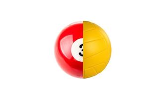 Billiard and volleyball ball concept photo
