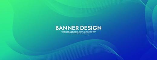 Abstract Green Fluid Wave Banner Template vector