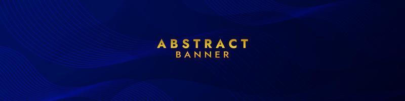 Abstract Dark Blue Fluid Wave Banner Template vector