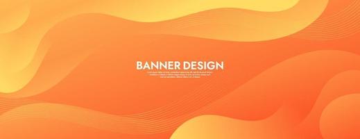 plantilla de banner de onda de fluido naranja abstracto vector