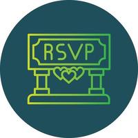 diseño de icono creativo rsvp vector