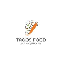 minimalist simple mexican tacos logo icon vector