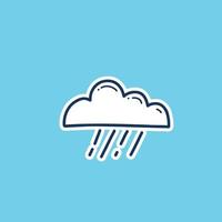 icono de clima lluvioso estilo de relleno de contorno de dibujo a mano alzada. lluvia, tiempo, garabato, icono vector