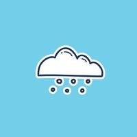 blizzard weather icon doodle hand drawing outline fill style. snow with wind weather doodle icon vector