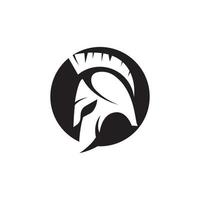 Spartan helmet logo template vector