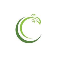 Logos of green Tree leaf ecology vector