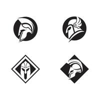 Spartan helmet logo template vector