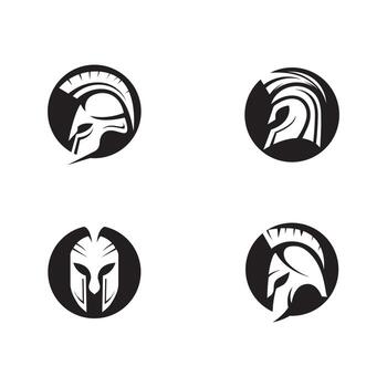 plantilla de logotipo de casco espartano vector
