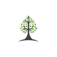 logotipos de la ecología de la hoja del árbol verde vector