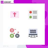 Universal Icon Symbols Group of 4 Modern Flat Icons of massege data easter ho management Editable Vector Design Elements