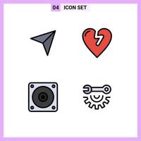 paquete de iconos de vector de stock de 4 signos y símbolos de línea para herramientas de garaje de amor de correo mecánico de mapa elementos de diseño de vector editables