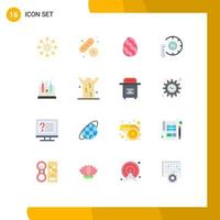 User Interface Pack of 16 Basic Flat Colors of lab help easter contact center Editable Pack of Creative Vector Design Elements