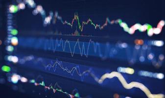 Financial static analysis. Online trading and Investment growth chart. photo