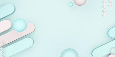 Flat geometric background geometric pastel colors 3d illustration photo