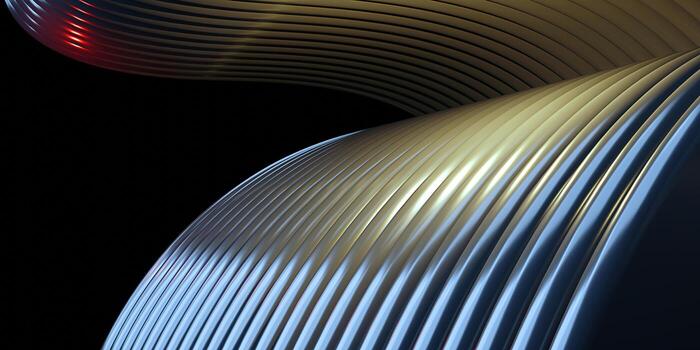 Shiny curves parallel lines rows futuristic wave pattern abstract smooth wave lines background 3d illustration photo