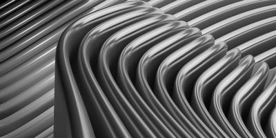 Shiny curves parallel lines rows futuristic wave pattern abstract smooth wave lines background 3d illustration photo