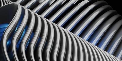 Shiny curves parallel lines rows futuristic wave pattern abstract smooth wave lines background 3d illustration photo