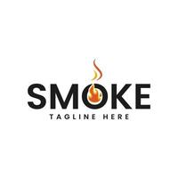 Smoke fire logo design inspiration, watermark logo on white background,symbol,design vector template