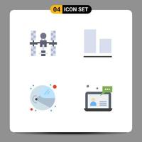 4 User Interface Flat Icon Pack of modern Signs and Symbols of complex helmet satellite bottom cosmonaut Editable Vector Design Elements