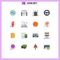 16 Universal Flat Colors Set for Web and Mobile Applications genre eight march desk wheel car Editable Pack of Creative Vector Design Elements