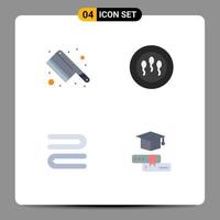 4 iconos creativos signos y símbolos modernos de libros de cuchillas espermatozoides educación limpia elementos de diseño vectorial editables vector