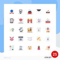 conjunto de 25 iconos de interfaz de usuario modernos signos de símbolos para elementos de diseño vectorial editables de proceso de barco de aves de pareja vector