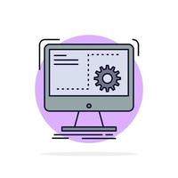 Command computer function process progress Flat Color Icon Vector