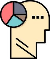 Graph Head Mind Thinking  Flat Color Icon Vector icon banner Template