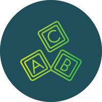 diseño de icono creativo de bloque abc vector