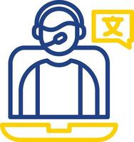 Online Language Teacher Vector Icon Design