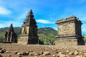 Local tourists visit Arjuna temple complex at Dieng Plateau after the covid 19 emergency response period photo