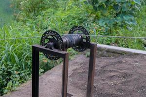 Pulleys are simple machines consisting of a wheel over which a pulled rope runs to change the direction of the pull used for lifting a load photo