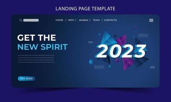 New year 2023 concept landing page template illustration vector