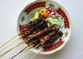 sate kambing or sate klatak or lamb satay or goat meat satay photo