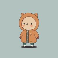 cute bear cartoon character vector icon illustration animal nature icon concept isolated premium vector flat