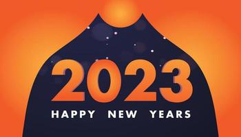 Happy New Year 2023 text design. Vector greeting illustration with golden numbers