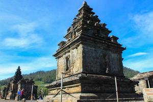 Local tourists visit Arjuna temple complex at Dieng Plateau after the covid 19 emergency response period photo