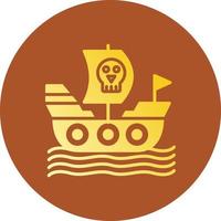 Pirate Ship Creative Icon Design vector